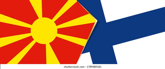 Macedonia and Finland flags, two vector flags symbol of relationship or confrontation.