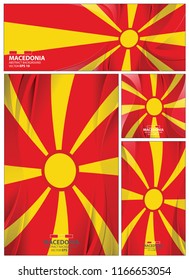 Macedonia flag abstract colors background. Collection banner design. brochure vector illustration.
