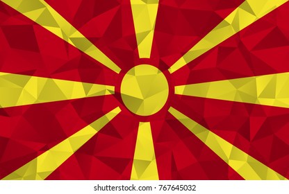 Macedonia flag. Abstract Polygon Geometric Shape Background. Vector eps10.
