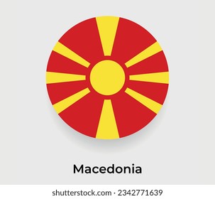 Mazedonische Flagge Blase Kreis um Form Symbol Vektorgrafik