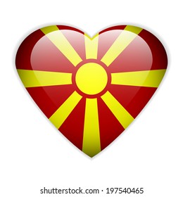 Macedonia flag button on a white background. Vector illustration.