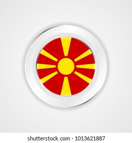 Macedonia flag in glossy vector icon.