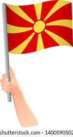 Macedonia flag in hand icon
