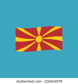 Macedonia flag icon in flat design. Independence day or National day holiday concept.