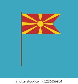 Macedonia flag icon in flat design. Independence day or National day holiday concept.