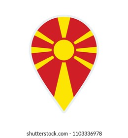 Macedonia flag icon. Travel icon. Travel destination of Macedonia. Macedonia badge. Flag badge.