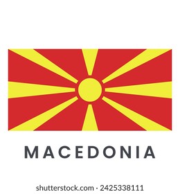 Macedonia flag illustration isolated on white background.