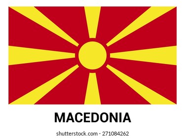 Macedonia Flag isolated vector in official colors and Proportion Correctly