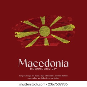 Macedonia Flag Made of Glitter Sparkle Brush Paint Vector, Celebrating Macedonia Independence Day.