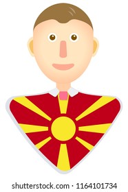 Macedonia flag man icon