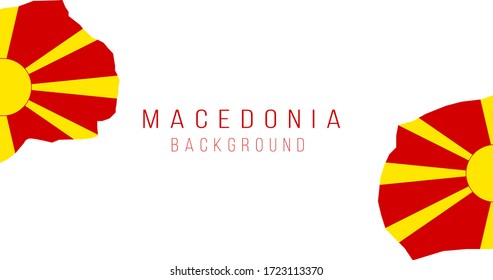 Macedonia flag map background. The flag of the country in the form of borders. Stock vector illustration isolated on white background.