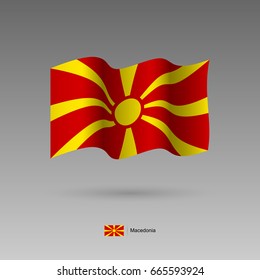 Macedonia flag. Official colors and proportion correctly. High detailed vector illustration. 3d and isometry. EPS10
