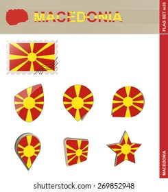Macedonia Flag Set, Flag Set #35. Vector.
