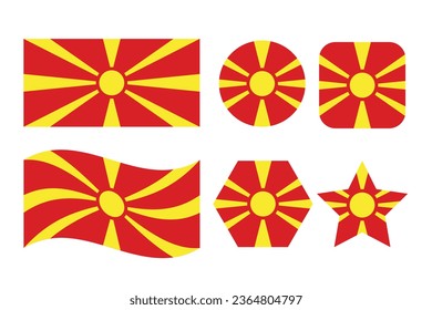Macedonia flag simple illustration for independence day or election