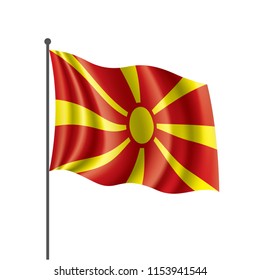 Macedonia flag, vector illustration on a white background