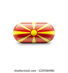 Macedonia flag, vector illustration on a white background