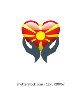 Macedonia flag, vector illustration on a white background