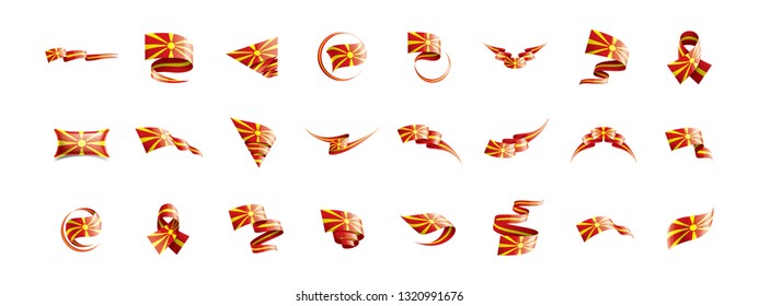 Macedonia flag, vector illustration on a white background