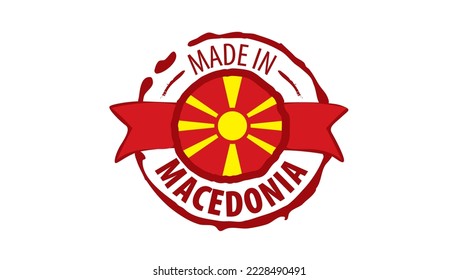 Macedonia flag, vector illustration on a white background.