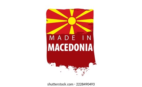 Macedonia flag, vector illustration on a white background.