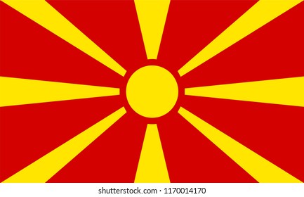 Macedonia Flag, Vector image and icon