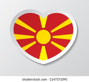 macedonia flag vector love heart shape