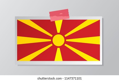 macedonia flag vector with plaster
