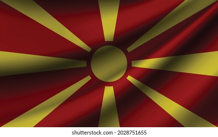 Macedonia flag waving. Background for patriotic and national design. Vector illustration
