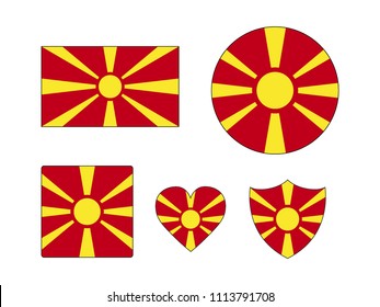 Macedonia Flags Set