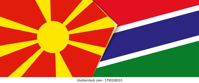 Banderas de Macedonia y Gambia, dos banderas vectoriales símbolo de relación o confrontación.
