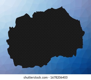 Geometrische Karte Mazedoniens. Gestreifte Form Mazedoniens im Low-Poly-Stil. Wunderschöne Vektorillustration.