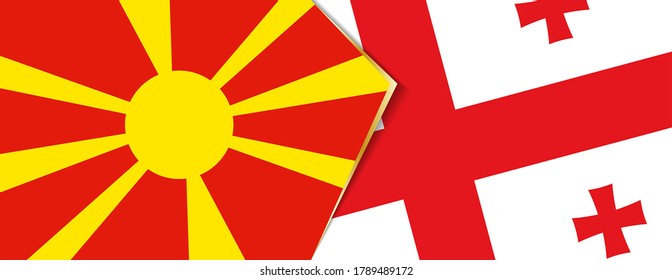 Macedonia and Georgia flags, two vector flags symbol of relationship or confrontation.