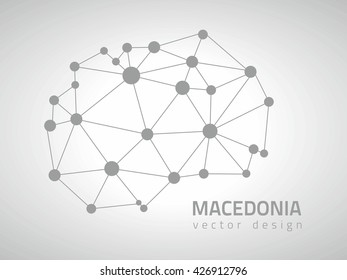 Macedonia grey outline vector map