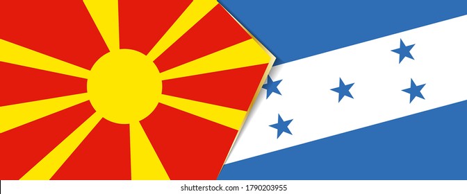 Macedonia and Honduras flags, two vector flags symbol of relationship or confrontation.