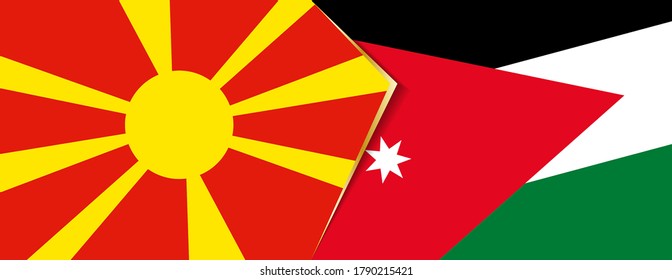 Macedonia and Jordan flags, two vector flags symbol of relationship or confrontation.