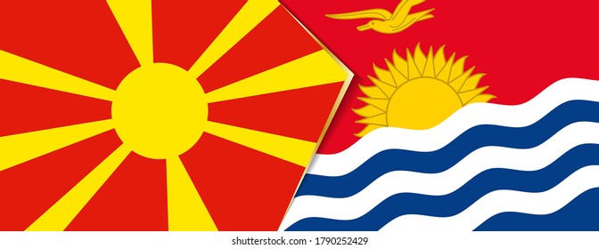 Macedonia and Kiribati flags, two vector flags symbol of relationship or confrontation.