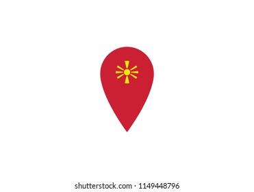 Macedonia location pin navigation map label