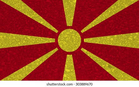 Macedonia, Macedonian flag with grunge texture.Vector template