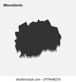 Macedonia map 3d silhouette. Vector illustration.