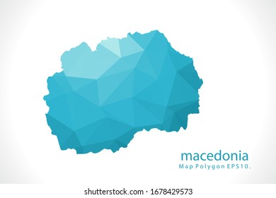 macedonia Map Abstract geometric rumpled triangular low poly style gradient graphic on white background
