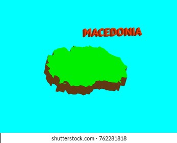 Macedonia Map. Abstract mash line and point scales on blue background with map of Macedonia. Wire frame mesh polygonal network line, design sphere, dot and structure. map 3d. Vector illustration EPS10