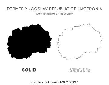 Macedonia map. Blank vector map of the Country. Borders of Macedonia for your infographic. Vector illustration.