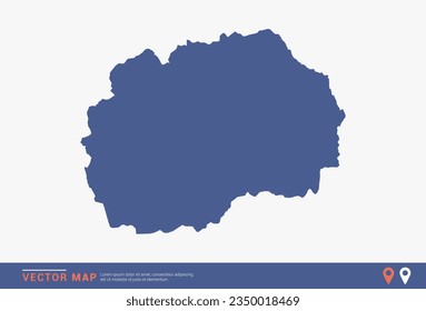 Macedonia Map - blue abstract style isolated on white background for infographic, design vector.