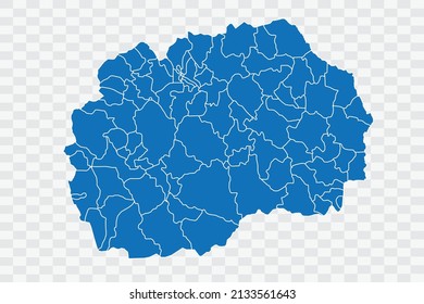 Macedonia Map blue Color on Backgound png