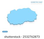 Macedonia map blue on white background with isometric vector.