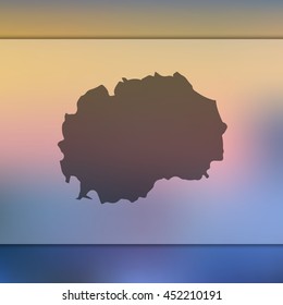 Macedonia map. Blurred background with silhouette of Macedonia map. Vector silhouette of Macedonia map