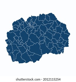 Macedonia map color vector modern. Silhouette map. on white background. 
