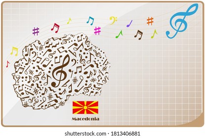 Macedonia  map flag made from music notes. 