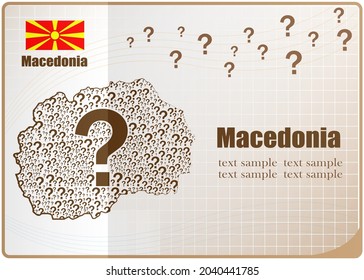 Macedonia map flag made from question mark.