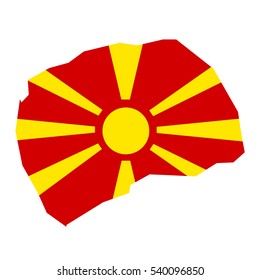 Macedonia map and flag in white background